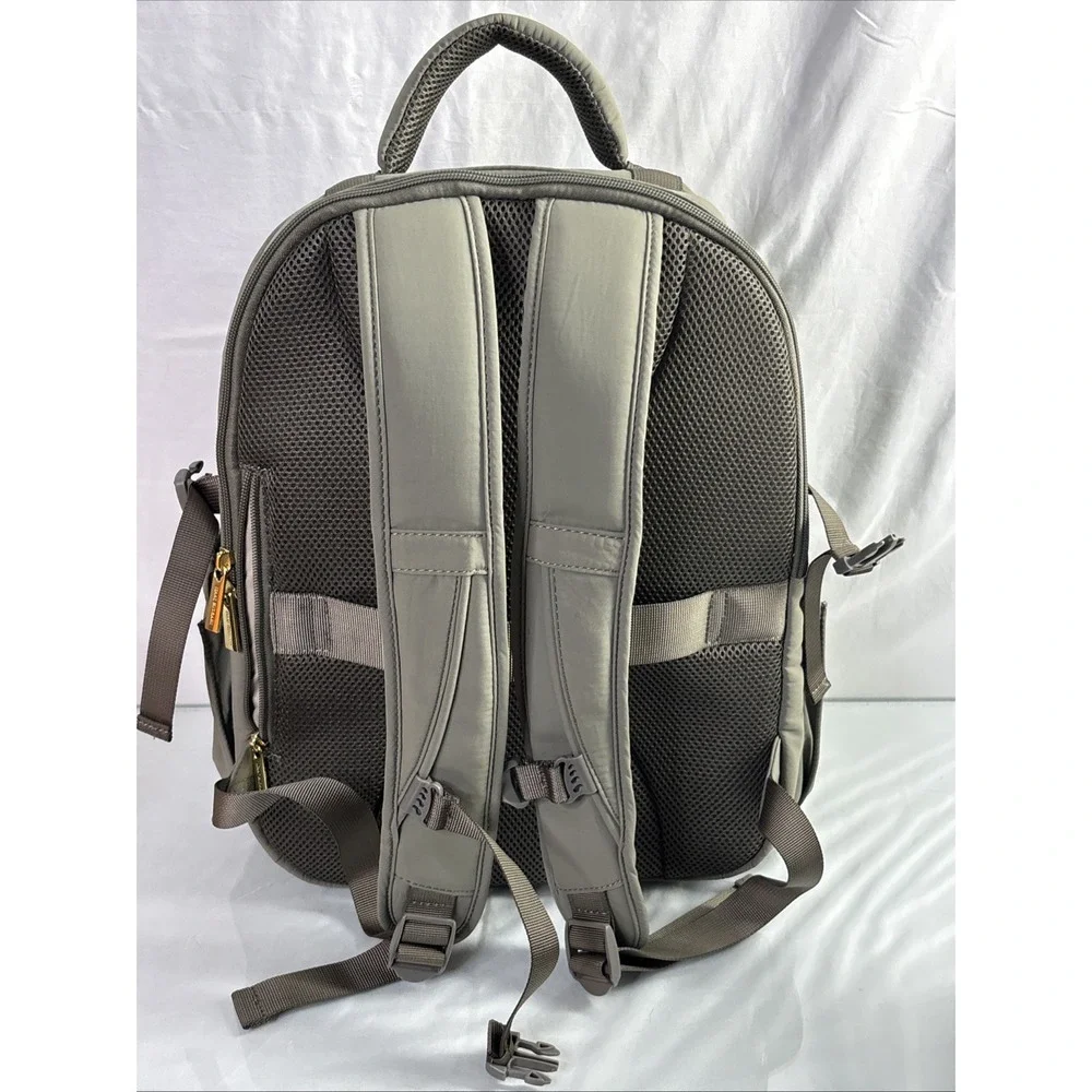Isaac Mizrahi Gray Viral TikTok Laptop Backpack Minimalist Preppy Designer
